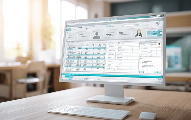 EKG results inside an electronic medical record on a desktop monitor